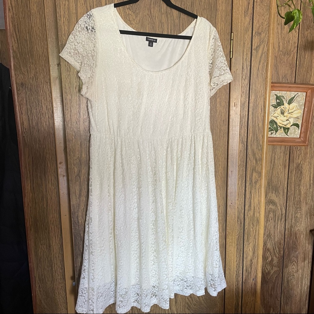 Torrid White Lace Skater Dress